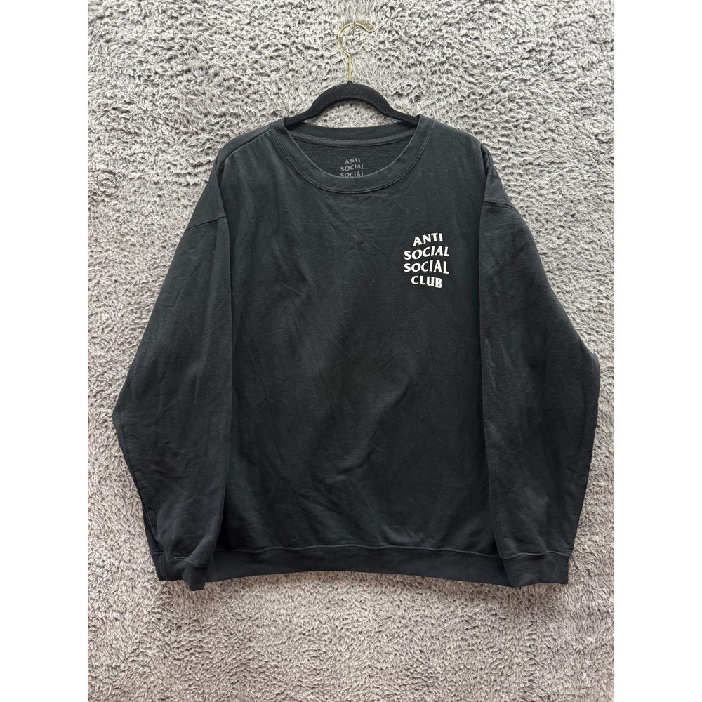 Independent Anti Social Social Club Floral Graphic Sweatshirt Black Men Size XXL